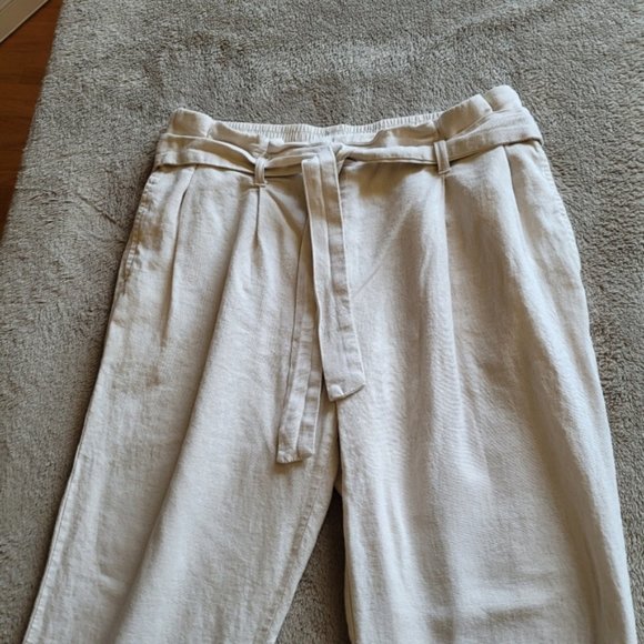My Style high rise tie front linen blend pants size medium - Picture 2 of 10